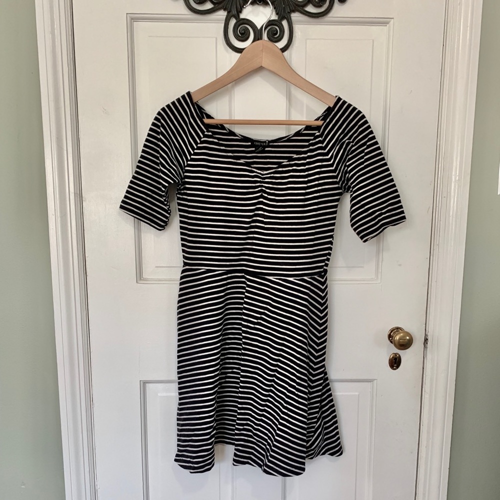 Forever 21 striped A-line dress